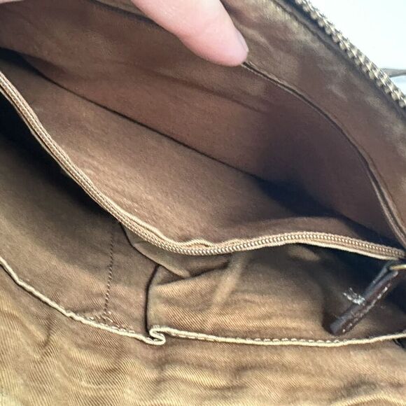 Fossil Purse Brown With Yellow Black Cream Arrows Golden Key Shoulder Bag - Picture 7 of 13